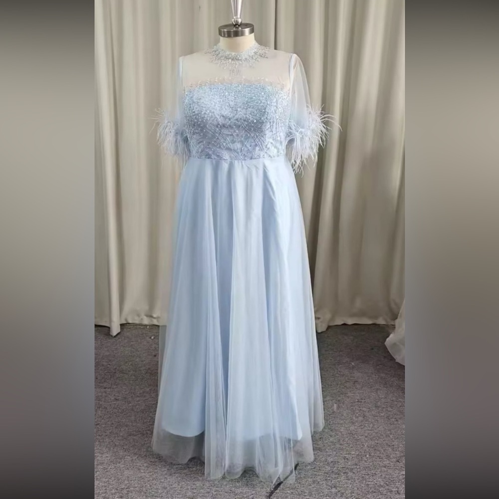 New Light Blue Custom Gown